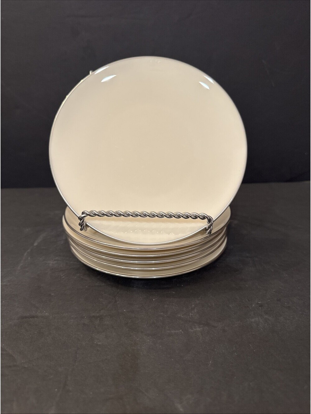 Lenox Olympia (6) Platinum Rim Bread/Dessert Plates 6 3/8” W